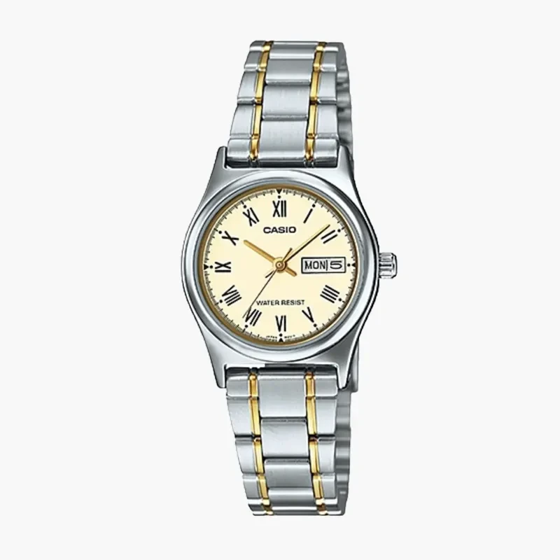 Casio Japan Enticer Quartz Two-tone Ladies Watch- LTP-V006SG-9B